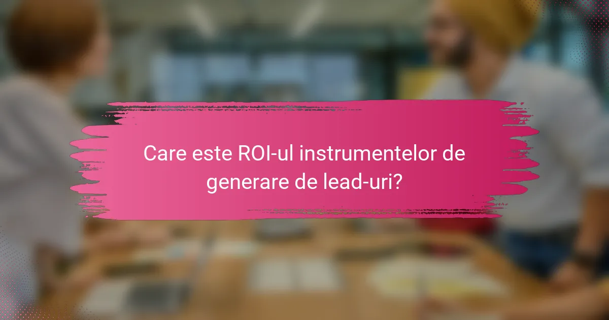 Care este ROI-ul instrumentelor de generare de lead-uri?