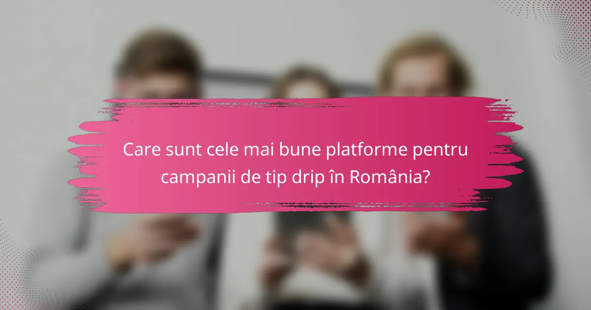 Care sunt cele mai bune platforme pentru campanii de tip drip în România?