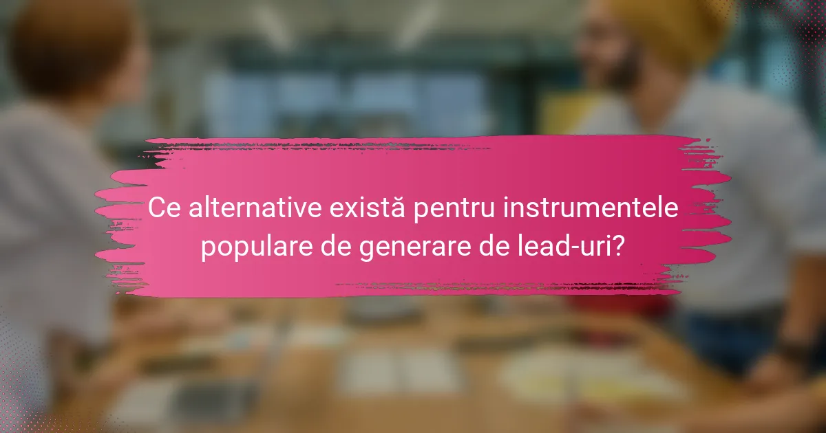 Ce alternative există pentru instrumentele populare de generare de lead-uri?