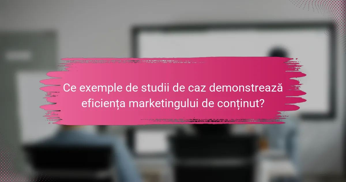 Ce exemple de studii de caz demonstrează eficiența marketingului de conținut?