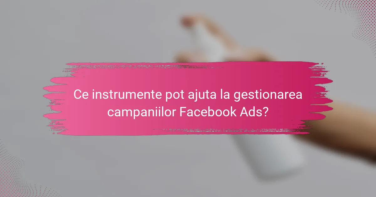 Ce instrumente pot ajuta la gestionarea campaniilor Facebook Ads?