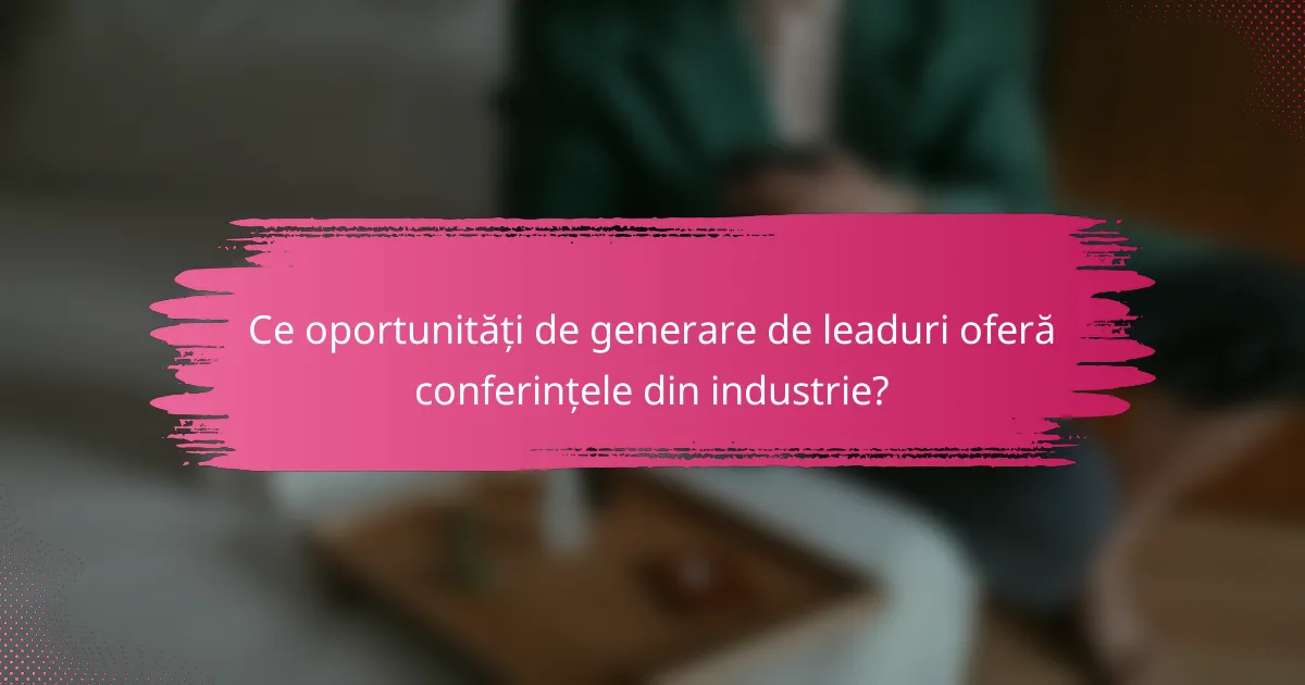 Ce oportunități de generare de leaduri oferă conferințele din industrie?