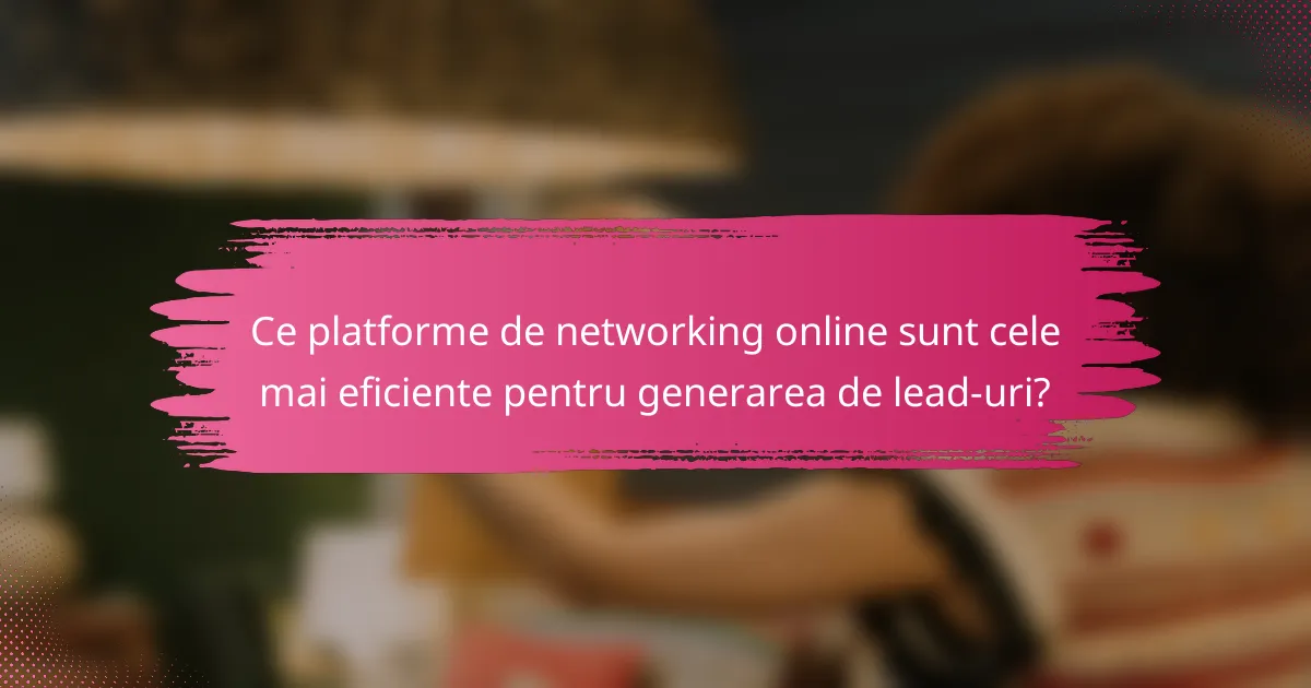 Ce platforme de networking online sunt cele mai eficiente pentru generarea de lead-uri?