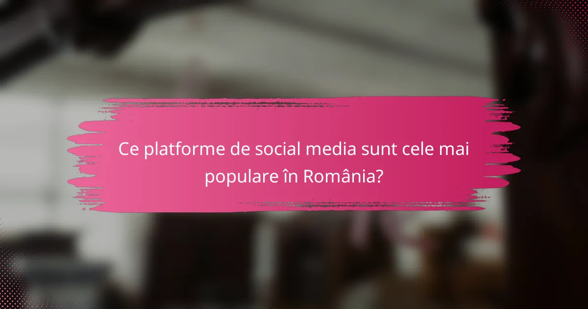 Ce platforme de social media sunt cele mai populare în România?
