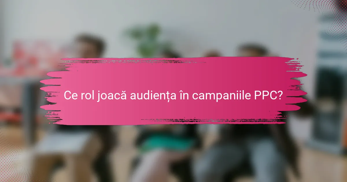 Ce rol joacă audiența în campaniile PPC?